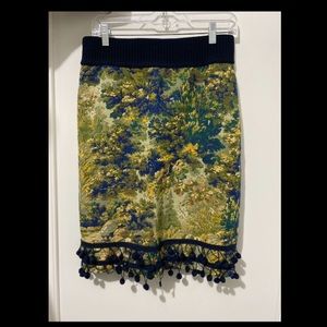 Maeve ANTHROPOLOGIE Pom Pom Tapestry Pencil SKIRT'